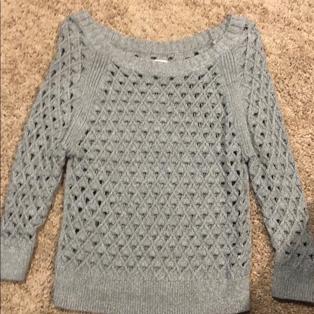 American eagle grey sweater with cutout detailing